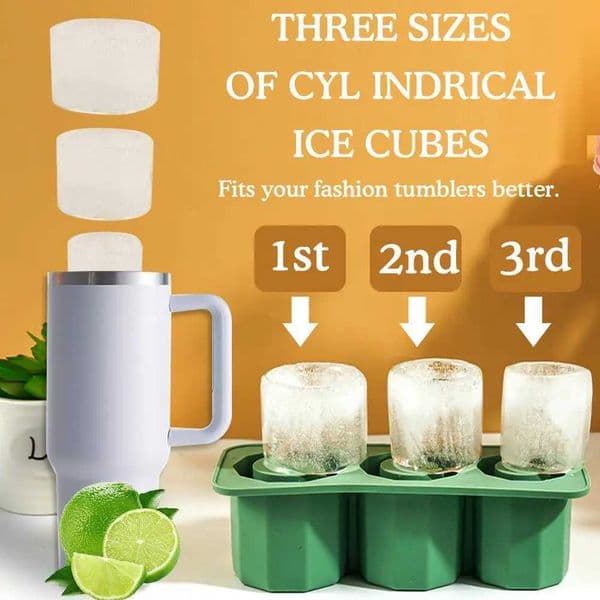 Ice Cube Tray For 30/40 Oz Tumbler Cups Silicone Ice Cube Molds With Lid For Water Mug Easy Fill And Release Ice Maker X250524