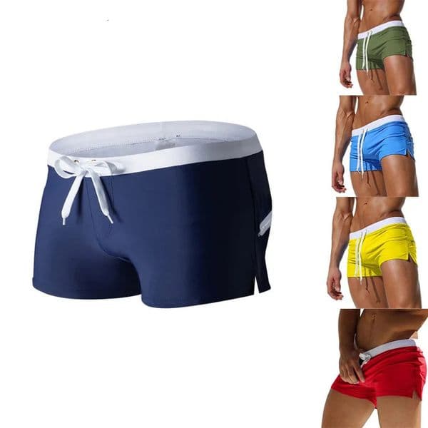 Mens Swimsuit 10 Color Back Pocket n Quickdrying Beach Boxer Shorts Summer Swimming Trunks Z260312
