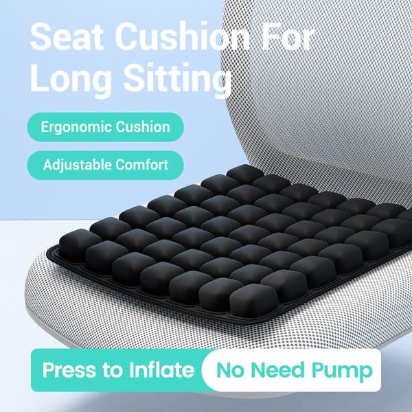 1pc 3D Ergonomic Chair Cushion For Long Sitting, Office Chair Car Seat Cushion, Adjustable Inflatable Cushion, Pressure Relief Air Pad for Hip Pain