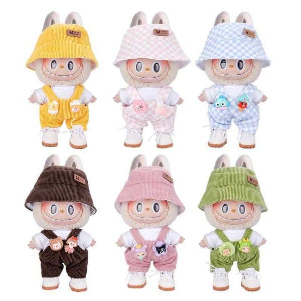 One and two generation 17CM sitting party labubu bucket hat underwear hanging pants set baby clothes labubu X250526