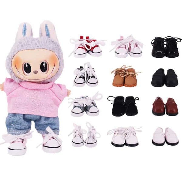 Doll Shoes 3.8Cm Length Canvas Shoe For 17cm Lalbubu Kpop Dolls Accessories Martin Boots Plush labubu DollHoliday Gifts X250526