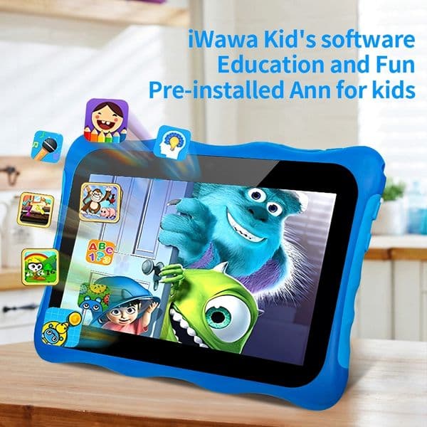 5G WiFi Kids Tablet Android 12 Quad Core 16GB Learning Education Tablet for Kids with Dual Cameras Toy Gift for Toddler