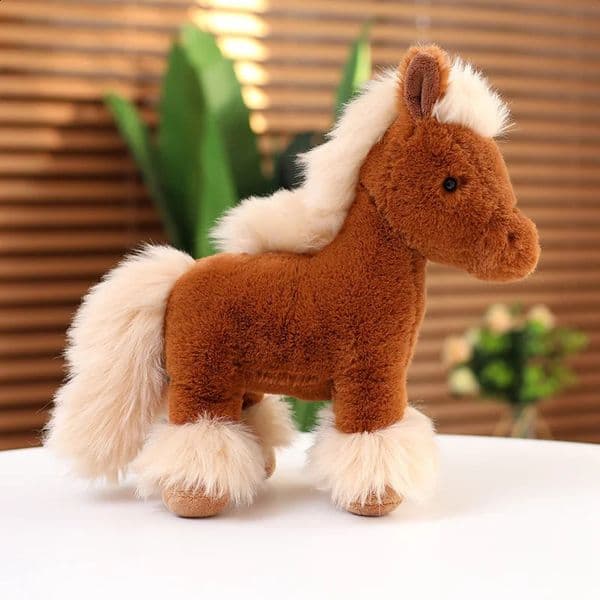 Simulated horse plush doll stuffed animal highquality surreal toy classic childrens birthday gift 250425 T260514