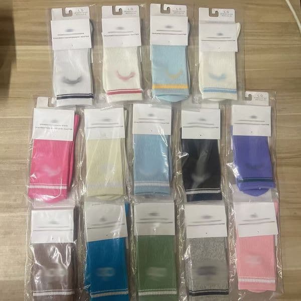 women socks designer yoga socks short tube long stripe cotton towel bottom sports socks