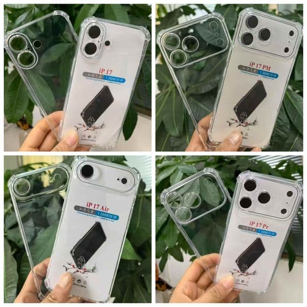 I17 1.5MM Fine Hole Shockproof Soft TPU Case For Iphone 17 Air 16E 16 15 Plus 14 13 12 11 Pro Max XR XS 8 7 6 Anti Fall Airbag Four Corner Drop Crystal