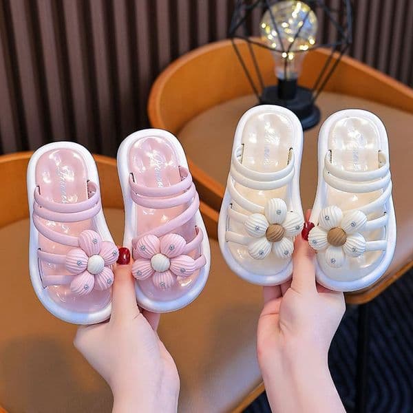 Girls Slippers Princess Shoes Kids Beach Sandals Littlesprouts Children Youth Girl Toddler Soft Bottom Non-slip Slippers Size US7.5C-US5Y C0684