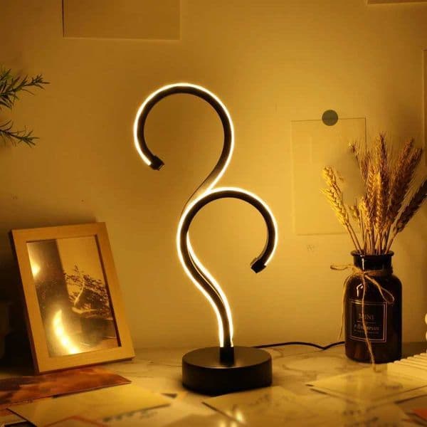1PC Creative Double Question Mark Desk Lamp USB Three Color Dimming Bedroom Eye Protection Nightlight W250528