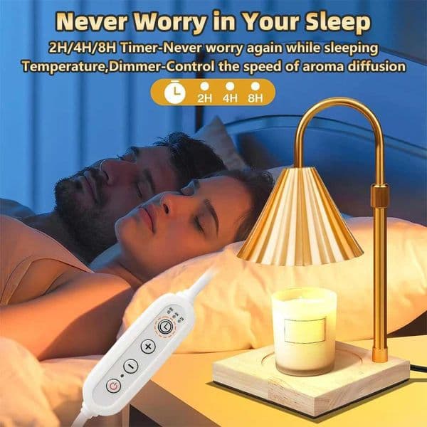 Candle Warmer Table Lamp Aromatherapy Candlestick Night Light Bedroom Bedside Desk Lamp Study Office Home Retro Melting Wax Lamp W250528