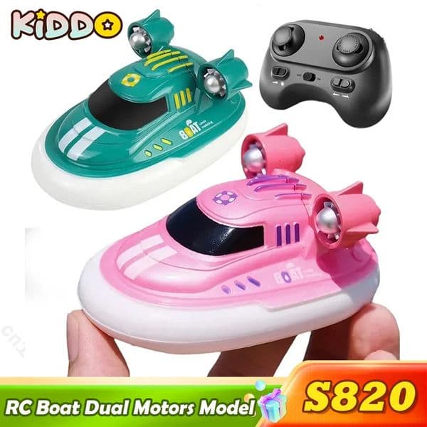 S820 RC Boat 2.4G 1/32 Powerful Dual Motors Wireless Electric Remote Control Speedboat Model Electric Toys for Kids Gift 250528