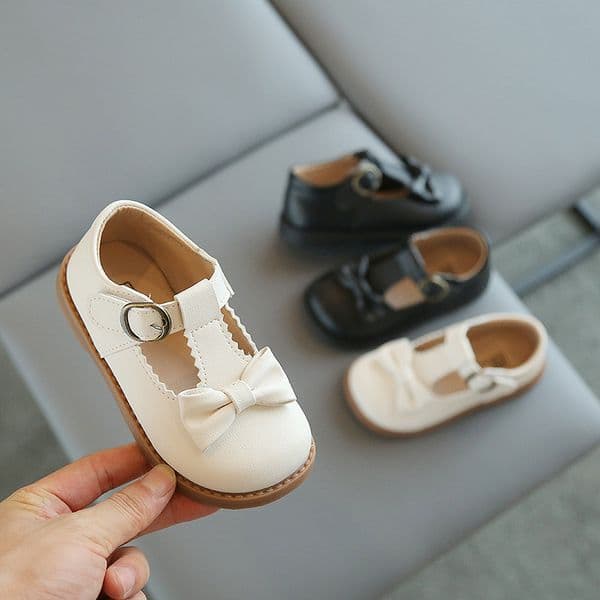 Girls Shoes Princess Toddler Kids Dress Shoes Classic Black Beige School Shoes Walkfashion for Girls Size 21 - 30 5.5C-12.5C W0682