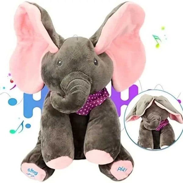 Animated Elephant Toys Plush Singing Elephant with Ears Moving Electric Plush Toy Cute Elephant Stuffed Animal Toy for Baby Gift Z250529