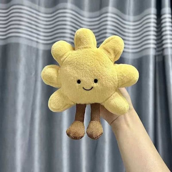 High Quality 13cm Yellow Sun Plushie Pendant Stuffed Cute Plush Toy for Girls Bedroom Decor Bag Car Key Chain Birthday Gifts Z250529