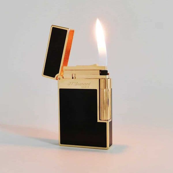 High-End Dunant Brass Lighter Black Lacquer Butane Gas Tobacco Cigar Cigarette Smoking Gadgets Gentleman Male Fathers Day Gifts T250529