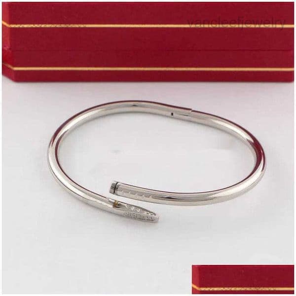 Nail Bracelet Designer Cuff Bracelets Luxury Jewelry Screw Fashion Women Men Love Gift Size 17 19 21 Without Box Drop Dhyi0