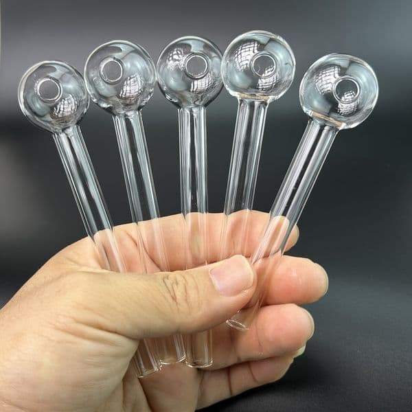 Thick Glass Smoking Oil Burner Pipes 7cm 10cm 12cm Smoke Straight Tube Pipe 4 Inch Hand Nail Tips Transparent Tobacco Dry Herb 56a5c