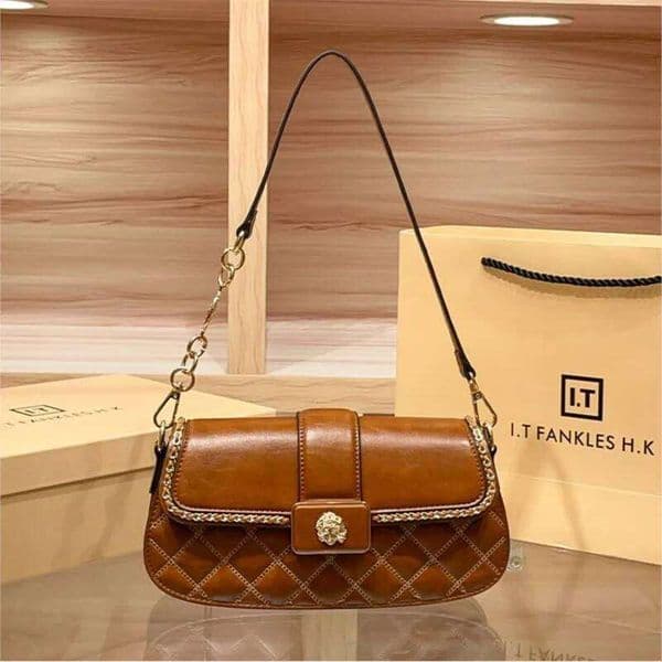 High End Dia Grid Chain Shoulder For Women's 2025 New Spring And Summer Small Bag, Stylish Crossbody Bag
