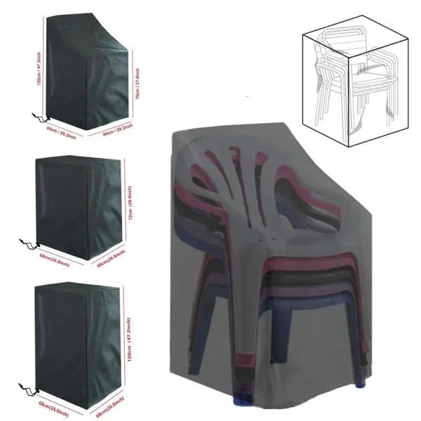 1PC Stacked Chair Dust Cover Storage Bag Outdoor Garden Furniture Protector High Quality Waterproof Dustproof Chair Organizer 250530