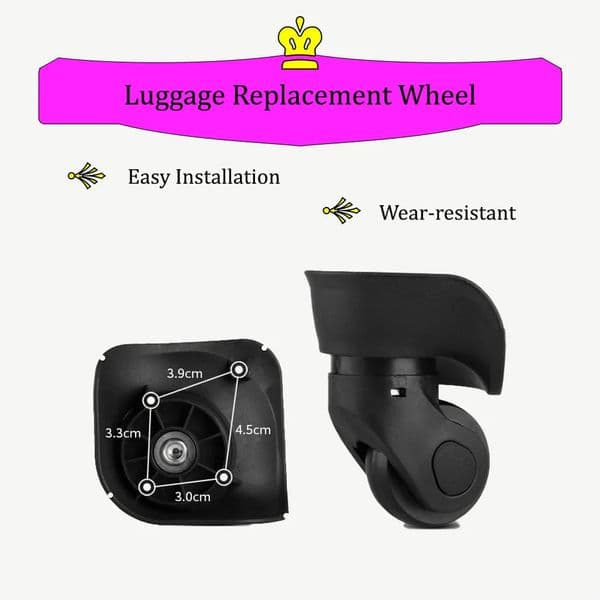 W041-2 Luggage Wheel Suitcase Password Box Replacement Universal Wheels Accessories Rubber Anti-Wear Trunk Casters Replacement 250526