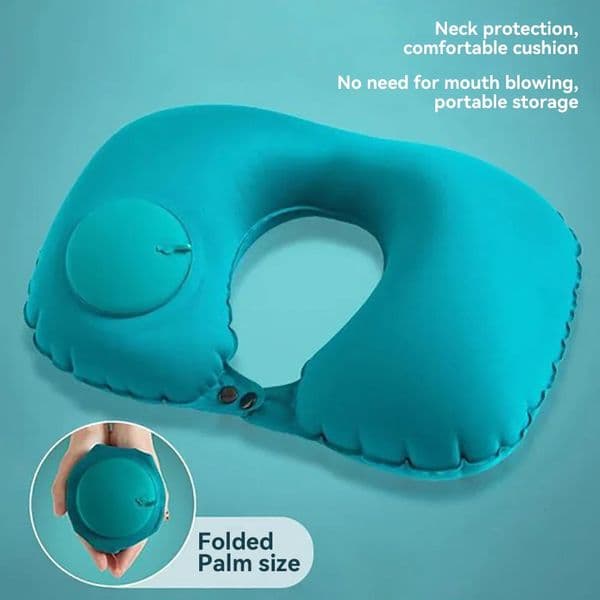 1pc Inflatable Pillow Travel TPU Pressed Ushaped Outdoor Portable Neck Protection 250529