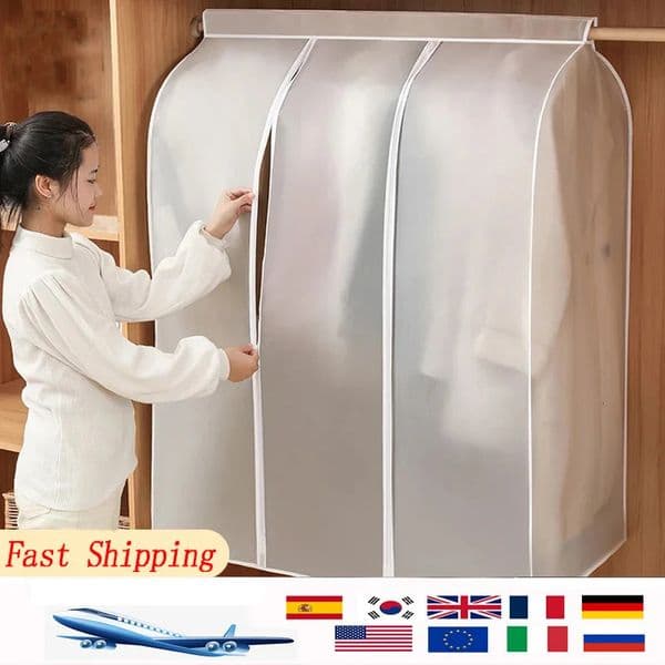 Clothing Dust Cover Transparent Dress Clothes Garment Dust Cover Hanging Organizer Waterproof Dustproof Clothes Wardrobe Storage 250530
