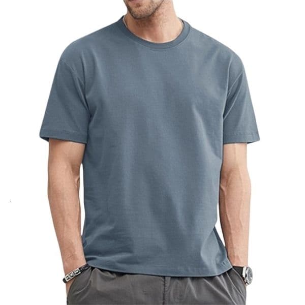 T Shirt For Men Summer Cotton Tops Solid Colors Blank Tshirts Oneck Clothing Plus Size M to 5XL 250529