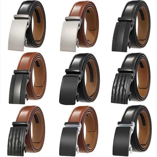 Woman Belt Designer 2026 New 3.5Cm Width High Quality Second Layer Cow Leather Belt For Men Business Metal Automatic Buckle Ratchet Black Brown Designer mens be