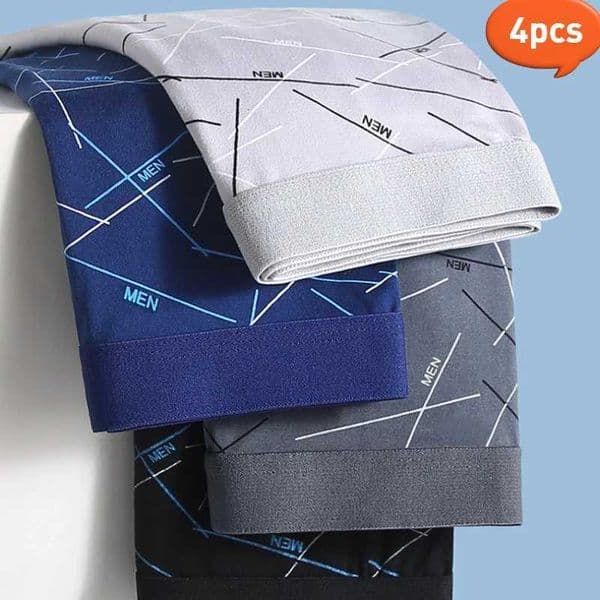 4 pieces of mens Underwear fashionable trend high-stretch boxer shorts breathable soft sports mens UnderwearXJ250530