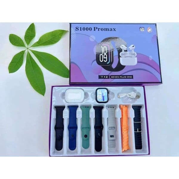 S1000promax Watch Series 10 Version Infinite Screen 2 in 1 earphone SmartWatches Earbus 7+1 Straps Smart Bracelet 2025 New