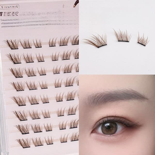 Free delivery of Sudaji brown eyelashes, sunflower Asian thick self-adhesive eyelashes, and new adhesive free eyelashes