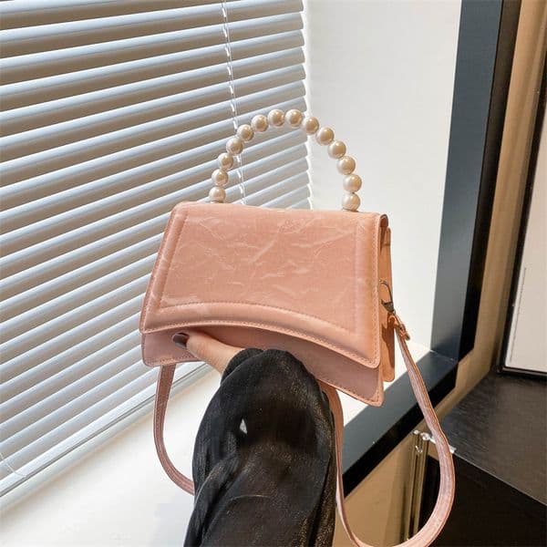 Korean Shopping Bag Style Free Shipping Personality Trend Pearl Handbag Designer For Women 2024 New Fashion Single Shoulder Crossbody Fresh Crossbody Bag Handbag