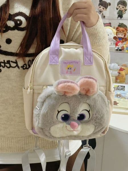 2026 New Cute Cartoon Rabbit perfume Plush Shoulder Fashion Versatile Casual Crossbody Bag Kids Large Capacity cologne Backpack Who