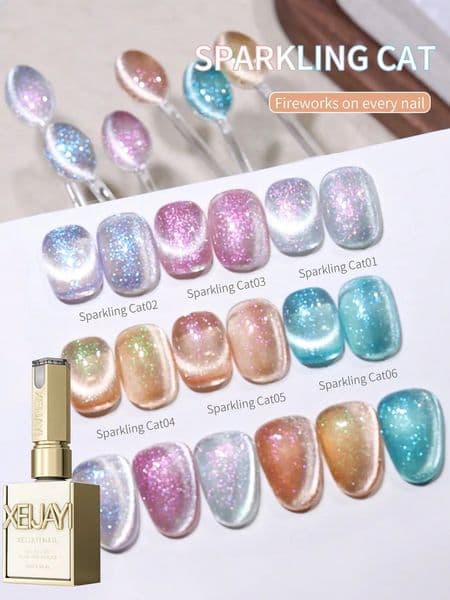 XEIJAYI 6Pcs 15ML cats eye Nail Gel polish set Semi anent Nail Art Soaking UV LED Nail Salon DIY Nail Salon Gel For 251201
