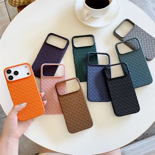 Luxury phone case Heat Dissipation Woven Pattern TPU Compatible Apple iPhone 17 Pro Max Phone Case i16 Protective Cover Soft free shipping