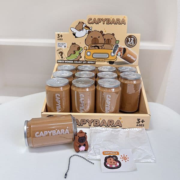 Trendsetting Novelties: Charming Capybara Toy Surprise Inside a Colorful Blind Box Collection