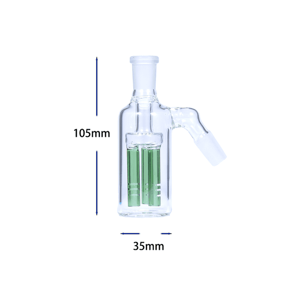 4 inch 14mm 45 degree 3 Tree Down Stem Perc Glass Ash Catcher