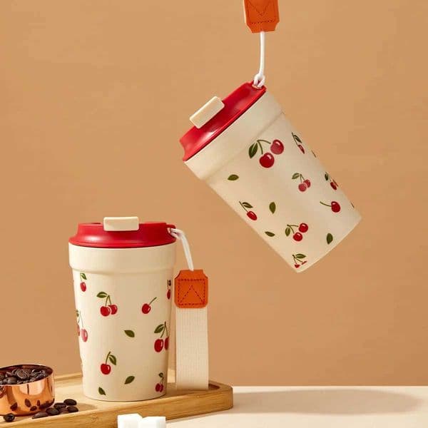 WORTHBUY Travel Portable Plastic Coffee g With Nylon Rope Student Leak Proof Water Cup Cold And Heat-Resistant Milk Coffee Cup H251201