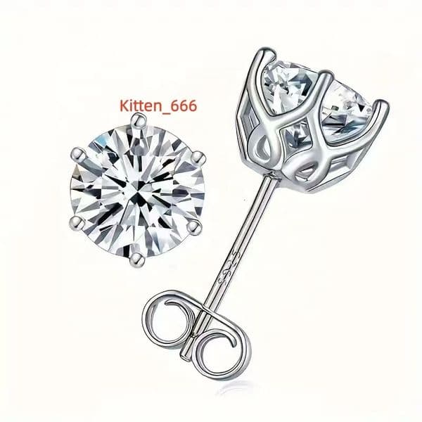 S925 Sterling Silver Fashionable High-quality Charming Temperament Moissanite Earrings