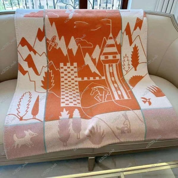 New high-quality wool blanket baby yellow pink blue H blanket and cushion decoration pillow office nap blanket car sofa pillow 45 * 45cm