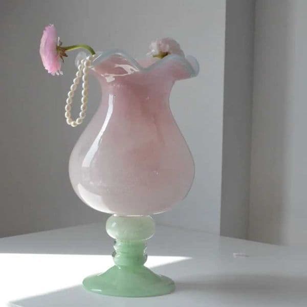 French Retro Vase Tall Lily of The Valley Wind Lamp Vase Premium Flower Arrangement Ornament Floreros Altos Y251201