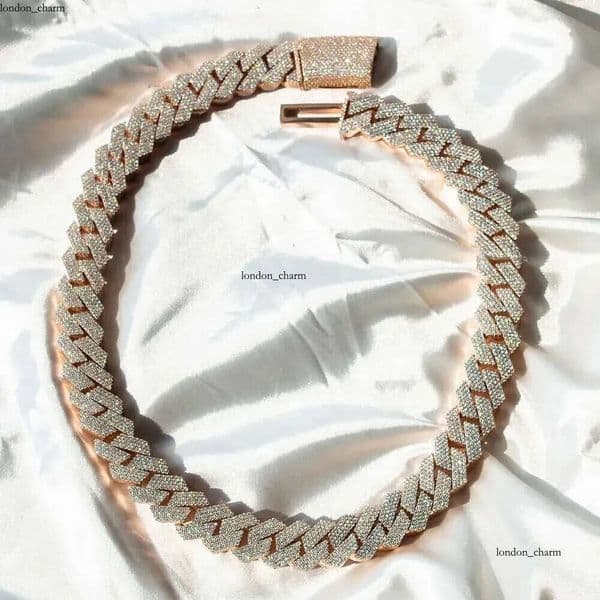 Necklaces Men Pendant Kibo Custom Hip Hop Necklace Jewelry Vvs Sterg Sier Def 20mm Dia Moissanite 14k Rose Plated Cuban k Chain e4