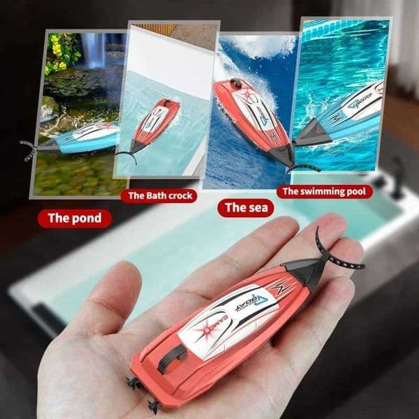 Mini Rc Boat Remote Control Speedboat High Speed Dual Motor Electric Ship Water Toys Competitive Games Kids Boys Xmas Gift X251202