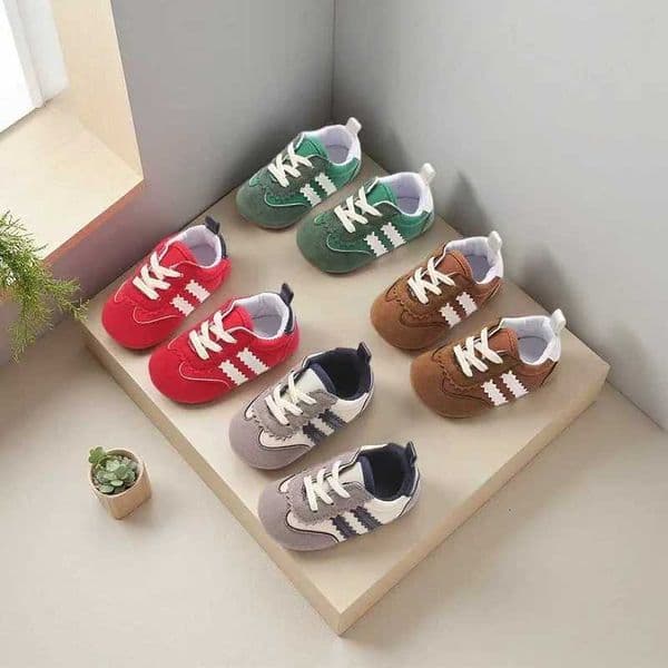 NEW Classic Color block Baby Shoes for Boys 0-1 Year Old Lace-Up Spring Autumn Soft Sole Comfortable Casual Walking Shoes X251202
