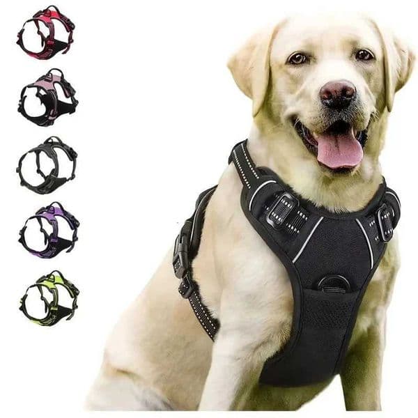 New in No Pull Dog Harness Front Clip Heavy Duty Reflective Easy Control Handle for Large Dog Walking Dog Accessories M251202