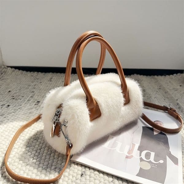 Winter Faux Fur Womens Box Small Tote Crossbody Bags Design Soft Plush Female Handle Shoulder Bag Furry Fluffy Handbags251126ww