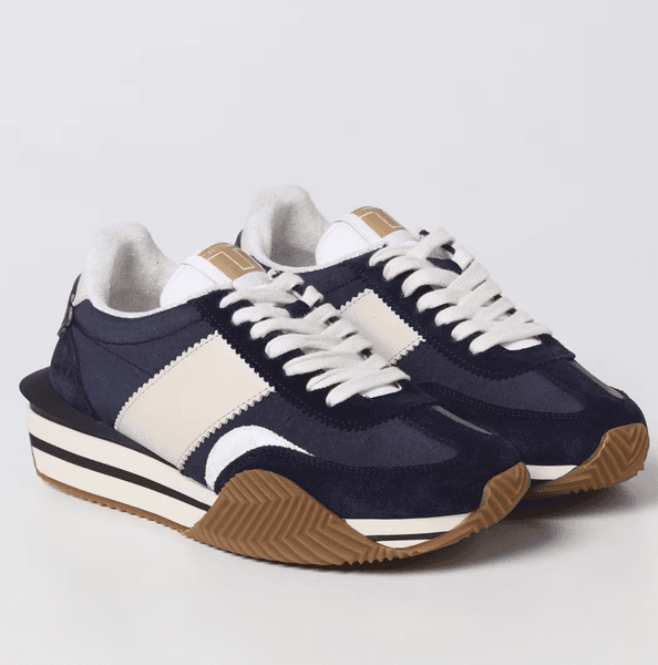 High Quality Men James Sneaker Shoes Men Side Stripe Suede & Nylon Skateboard Walking Chunky Rubber Sole Lace Up Discount Luxury Footwear EU38-46