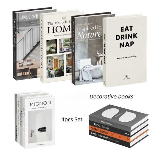 Faux Fake Books for Decoration Decorative Books for Home Decor Bookshelf Coffee Table Designer Decor Set Aesthetic 4Pcs T251202