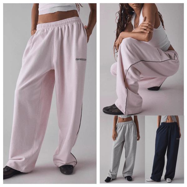 Frans Womens Women Iets Pants Men Wide Leg Sweatpants Embroidery Cute High Waisted Baggy Flared Revive Cargo Jogger Daily Wear Loose Yoga Sports