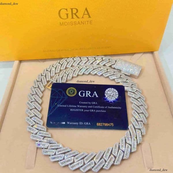 Moissanite Iced Out Chain Necklace Hip Hop Fine Jewelry Baguette Men's Necklaces Sterg Fully Designer Jewellry 43