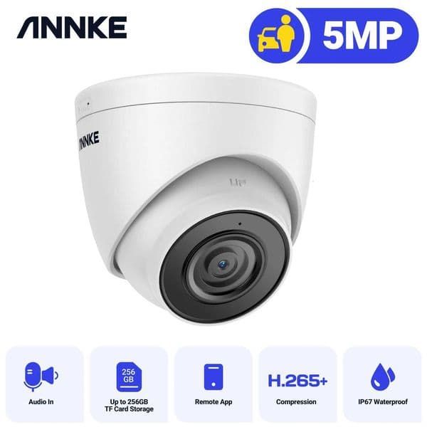 ANNKE 5MP IP Camera Outdoor Indoor POE Security Cameras Smart He POE Surveillance Cameras TF Card port With Au in C251202