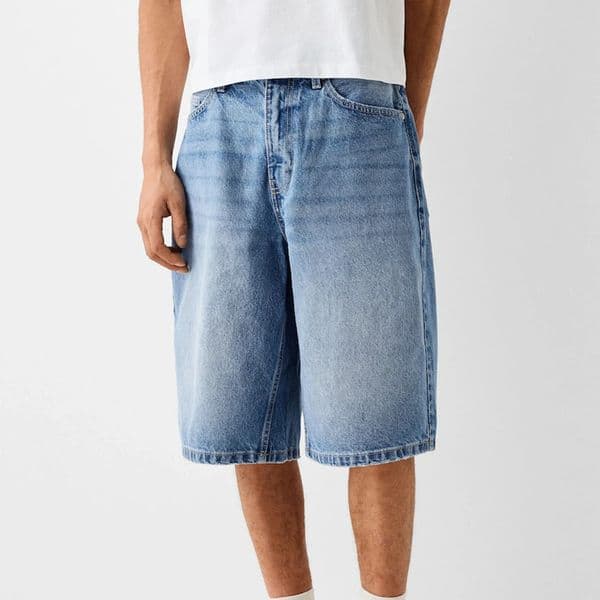 Baggy Jeans Shorts for Men Casual Loose Fit Wide Leg Denim Y2K Vintage Hip Hop Skateboard Long Jorts Male Streetwear 251201